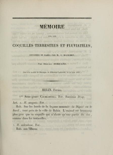 Media type: text; Moricand 1836 Description: Memoires de la Société de physique et d'histoire naturelle de Genève, vol. vii;